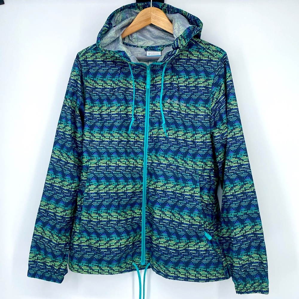 Columbia Women’s Geometric Pattern Long Sleeve‎ Windbreaker Jacket Medium